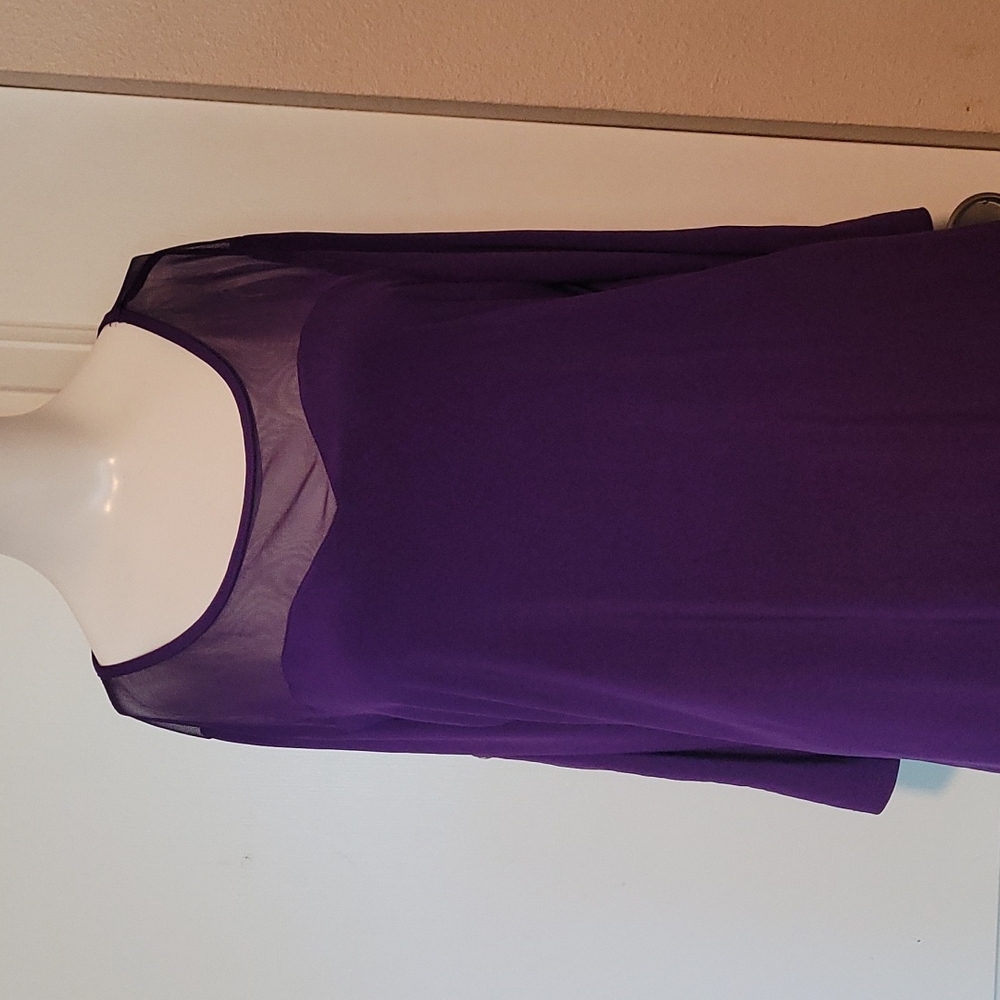 Adorable Medium Purple Long Sleeved Jeweled Top